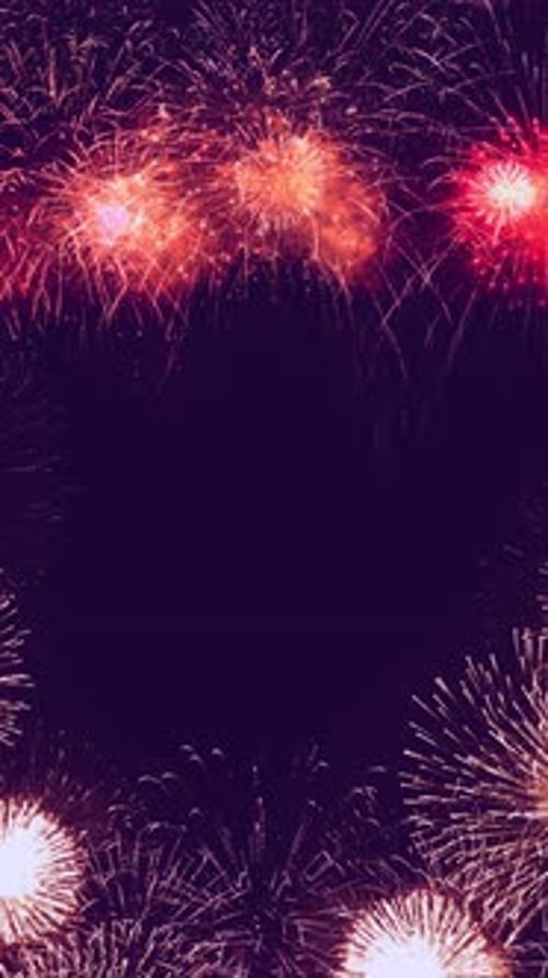 Vertical Purple gold Fireworks Chinese New Year and Independence Day Celebration Loop