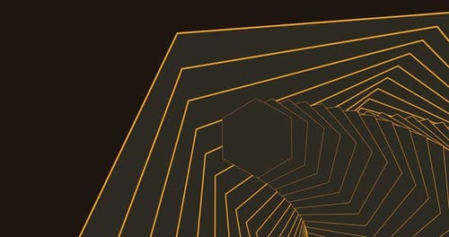 Abstract Hexagon Tunnel.Dark elegance meets geometric precision in this abstract image.