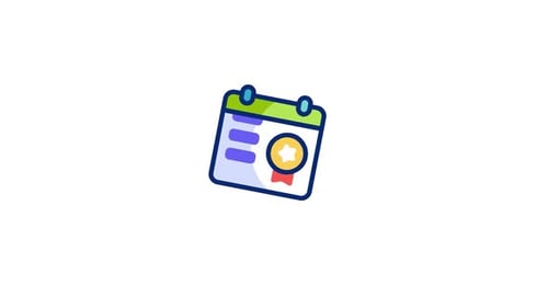 Animated Flat Design Calendar Icon with Star Badge