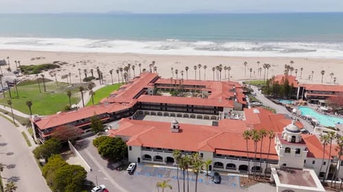 A Stunning Aerial View Showcasing the Beautiful Beachfront of Oxnard California
