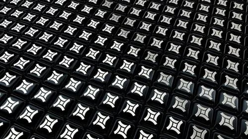 Floating Background with Black Cubes, Exclusive, 3D Render, Unique Design, Reflection, White Shapes