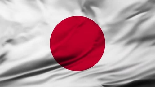 Realistic Waving Japan Flag Loop Animation