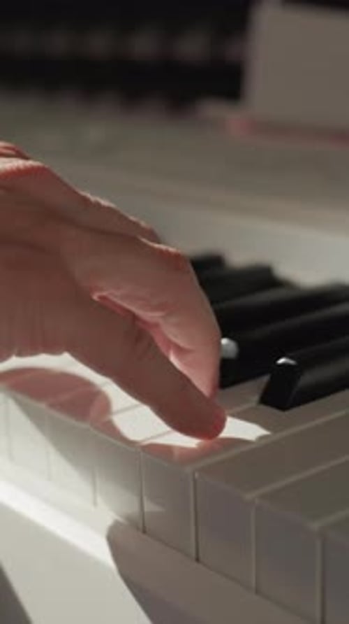 Hands Play a Song on the Piano