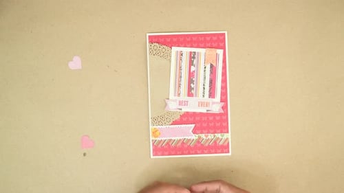 Greeting Card Decorated with Heart Shaped Embellishment