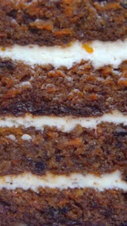 Delicious Multi-Layered Carrot Cake With Cream Filling