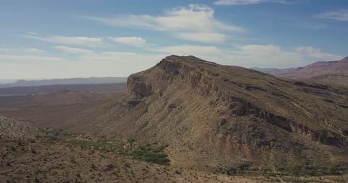 Flying towards mountain in the Nevada Desert