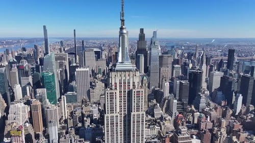 New York Skyline At Manhattan In New York United States.