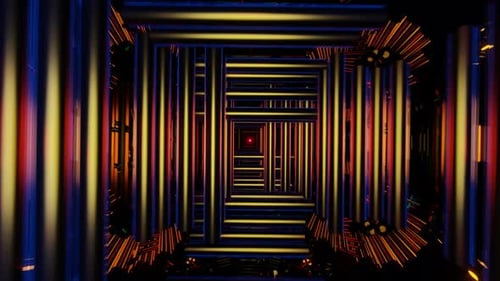 Enchanting Visuals of a Dynamic VJ Loop with Neon Lights