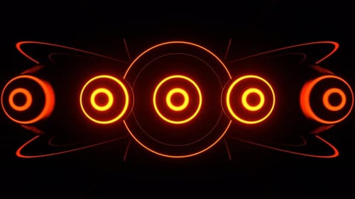 Orange Glowing Collapsible Round Stripes Background Vj Loop In 4K