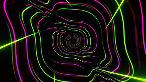 Pink And Green Neon Spiral Shine Background Vj Loop In 4K
