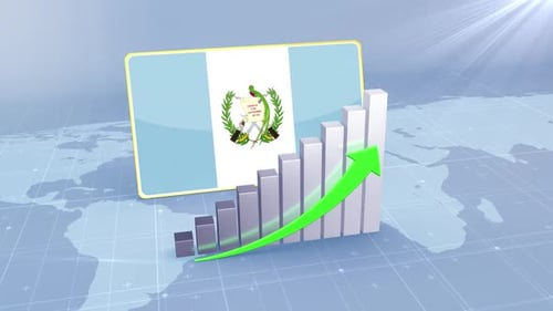 Guatemala Economic Growth Bar Chart Graph Rising Green Arrow