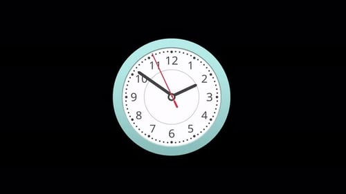 Flat Design Animated Clock Showing Time Passage