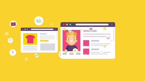 Animated Web Browsing Interface with Digital Content Icons