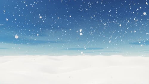 White spacious landscape with snow covered plain at snowfall