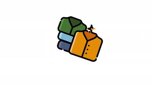 Animated Icon of Fresh Clothes Stack
