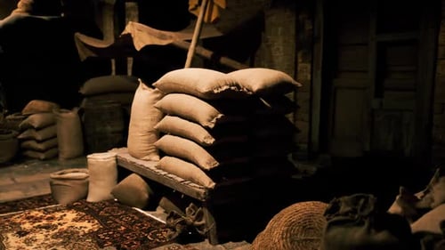 Rustic Market Sacks Still Background