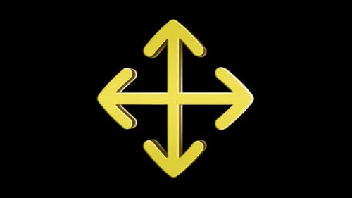 Arrows All Directio Icon Gold 3d Loop