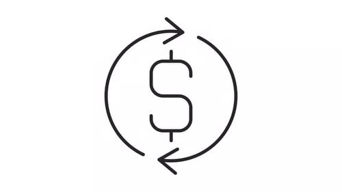 Minimalist Rotating Dollar Sign Money Exchange Icon Loop
