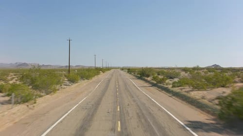 California Circa-2020. Stabilized Driving of Route 66 in California. With