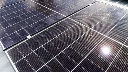 Futuristic Solar Panels Reflecting Sunlight Efficiently