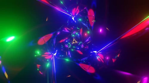 Abstract Neon Geometric Tunnel Loop Background