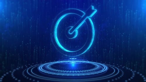 Futuristic Digital Target Icon Animation for Corporate Technology Goals