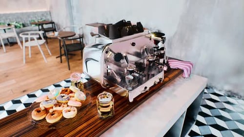 Primer plano de la máquina de café expreso