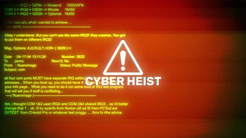 Cyber Heist On Hacking & Error Message Digital Screen Message On Computer Screens