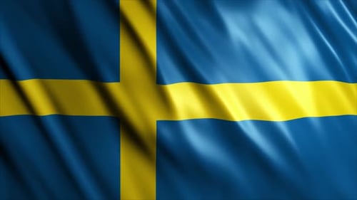 Animated Sweden National Flag Waving Loop