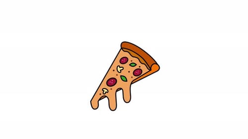 Melting Pizza Slice Loop Animation
