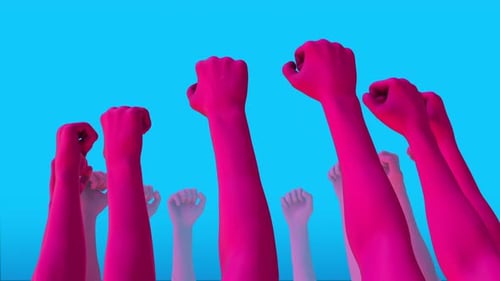 Animated Raised Fists for Justice and Empowerment
