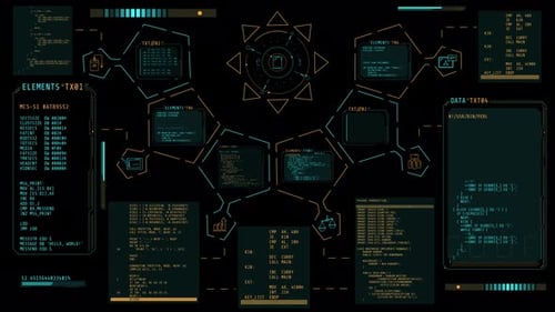 Futuristic Data Interface Digital HUD Overlay