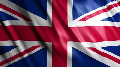 United Kingdom National Flag Waving Seamless Loop Animation