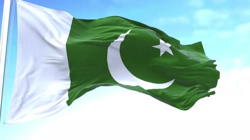 Realistic Pakistan National Flag Waving in Slow Motion
