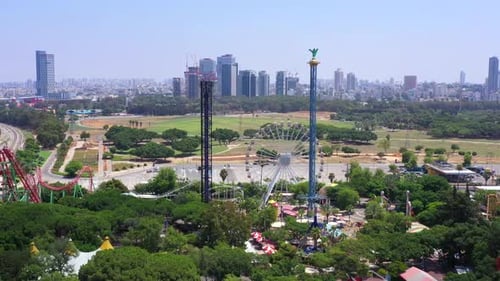 Tel Aviv amusement park closed with no people, during Corona virus.