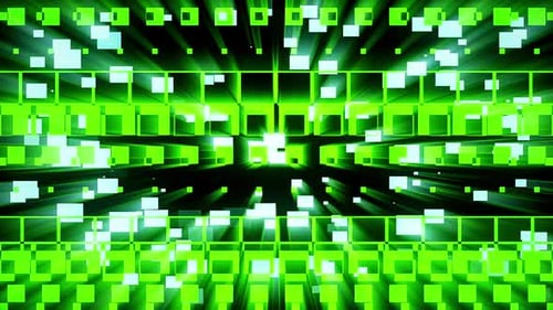 VJ Green Dynamic Abstract Geometric Wave