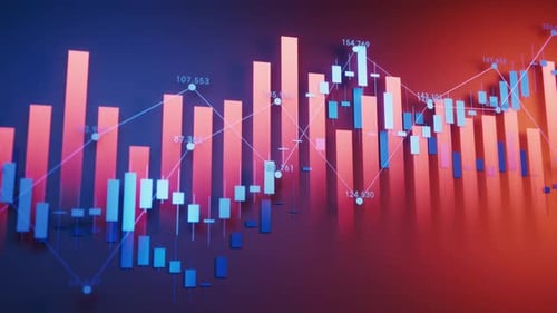 Statistical graph with business finance concept