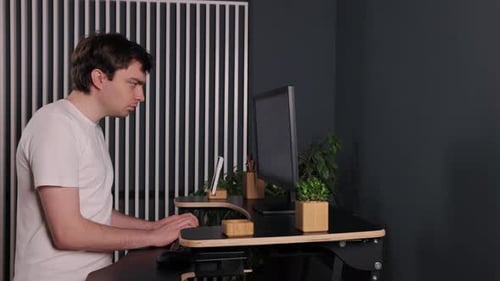 Computer Keyboarding White Shirt Typing Office