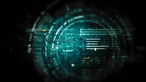 Benutzeroberfläche für Datenmatrixsimulationen mit modernster digitaler Umgebung mit dynamischem und immersivem Display