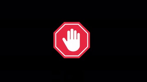 Stop Icon. Hand Signal for Halt or Prohibition Icon Animation Video - Transparent