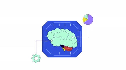 Animação 2D da Brain Line de aprendizado de máquina