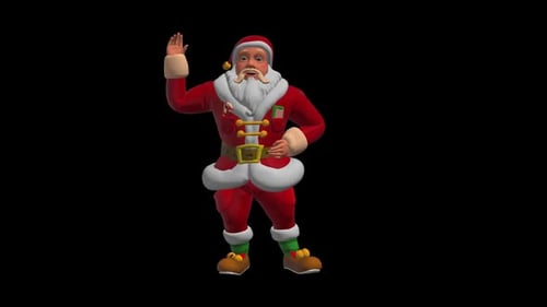 3D Animated Santa Claus Waving for Holiday Celebrations