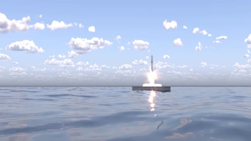 Rocket Launch From a Sea Platform