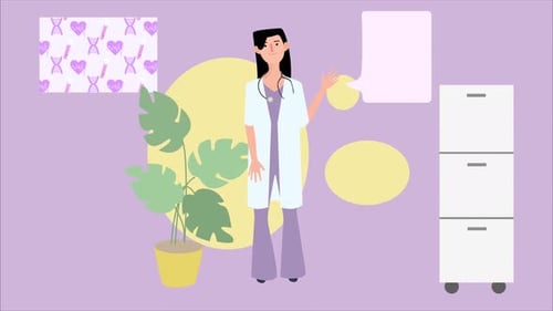 Animated Female Doctor Flat Design Character Presentation