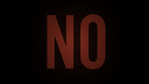 Digital Pixelated Word NO Reveal Animation