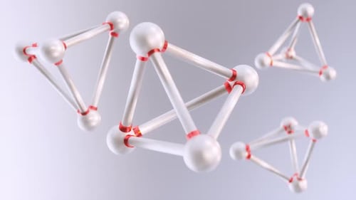 Abstract Rotating Geometric Molecular Structures Loop