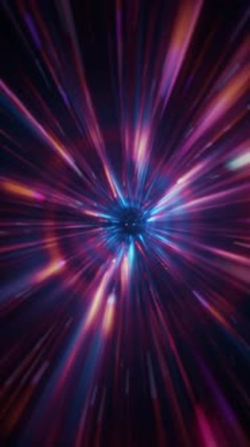 Abstract Light Tunnel Warp Speed Travel Background