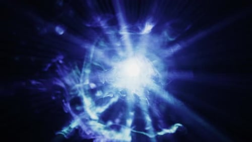 Abstract Blue Light Streaks Emanating from Central Core