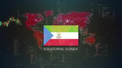 Equatorial Guinea Stock Market Chart Background With Flag