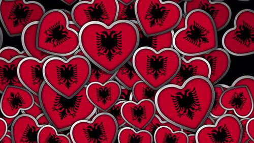 Drapeau de l'Albanie en forme de cœur